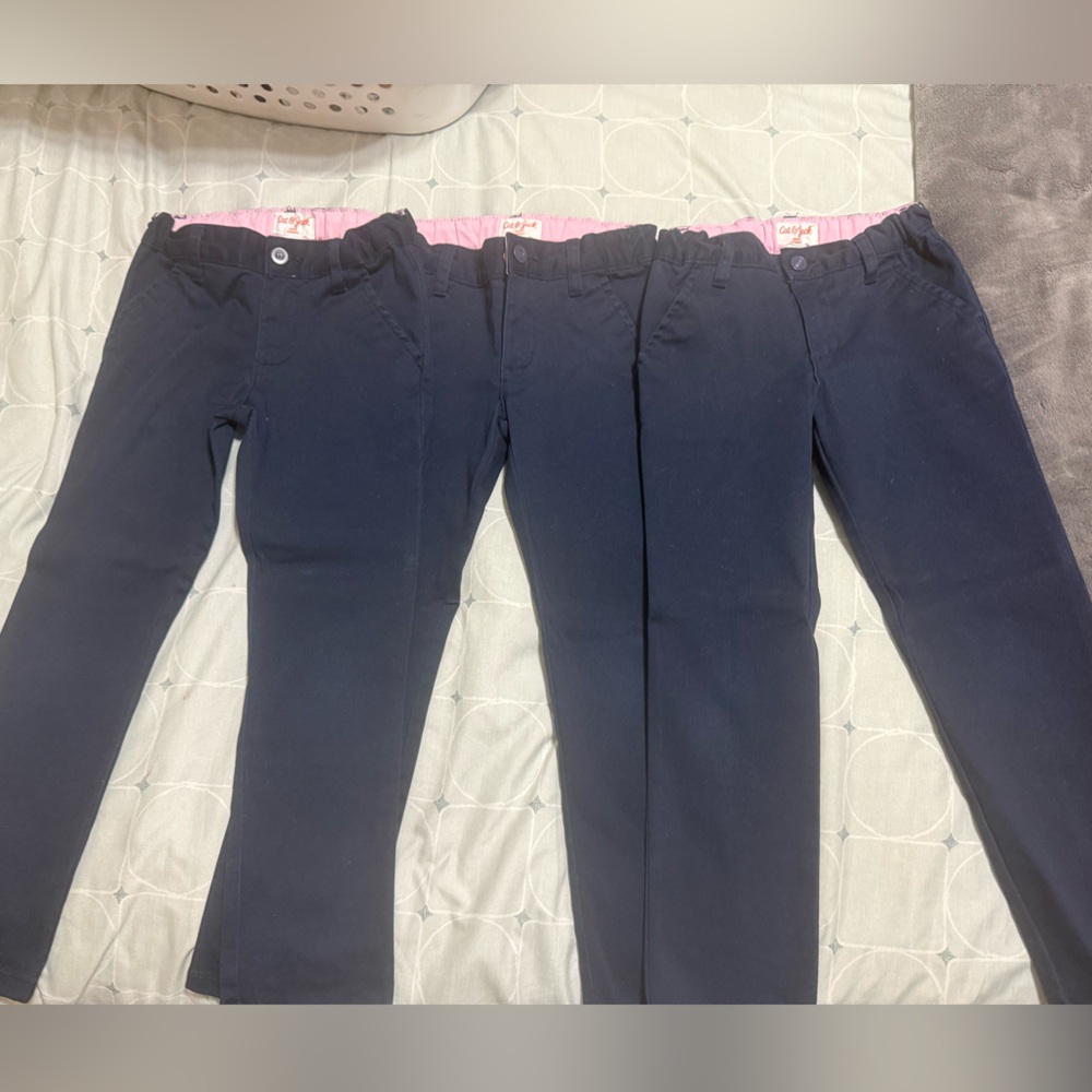 Cat & Jack Navy Pants with Pink Waistband
